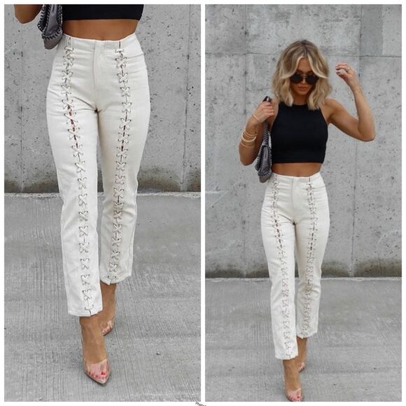 Revolve Emory Park Lace-Up Cotton Pants - Picture 1 of 9